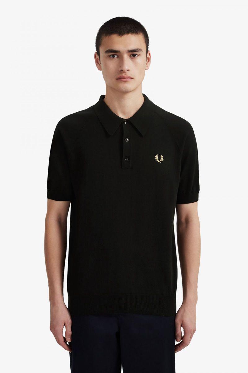 Black Fred Perry K7303 Men's Knitwear | PH 1313EBCX